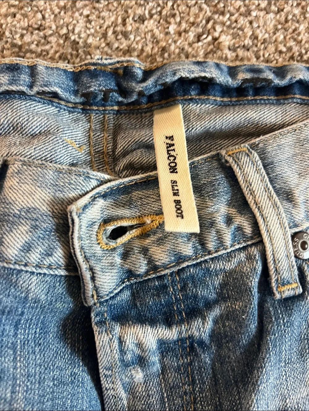 GUESS Falcon Slim Boot Men's Distressed 33/32 Jeans